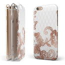 Rose Gold Lace Pattern 10 iPhone 6/6s or 6/6s Plus 2-Piece Hybrid INK-Fuzed Case
