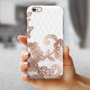 Rose Gold Lace Pattern 10 iPhone 6/6s or 6/6s Plus 2-Piece Hybrid INK-Fuzed Case