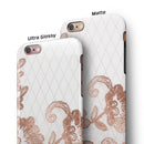 Rose Gold Lace Pattern 10 iPhone 6/6s or 6/6s Plus 2-Piece Hybrid INK-Fuzed Case