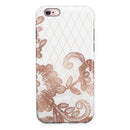 Rose Gold Lace Pattern 10 iPhone 6/6s or 6/6s Plus 2-Piece Hybrid INK-Fuzed Case