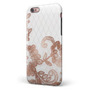 Rose Gold Lace Pattern 10 iPhone 6/6s or 6/6s Plus 2-Piece Hybrid INK-Fuzed Case