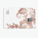Rose Gold Lace Pattern 10 - Premium Protective Decal Skin-Kit for the Apple Credit Card