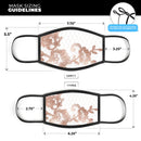 Rose Gold Lace Pattern 10 - Made in USA Mouth Cover Unisex Anti-Dust Cotton Blend Reusable & Washable Face Mask with Adjustable Sizing for Adult or Child