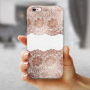 Rose Gold Lace Pattern 11 iPhone 6/6s or 6/6s Plus 2-Piece Hybrid INK-Fuzed Case