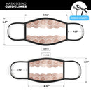 Rose Gold Lace Pattern 11 - Made in USA Mouth Cover Unisex Anti-Dust Cotton Blend Reusable & Washable Face Mask with Adjustable Sizing for Adult or Child