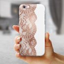 Rose Gold Lace Pattern 12 iPhone 6/6s or 6/6s Plus 2-Piece Hybrid INK-Fuzed Case