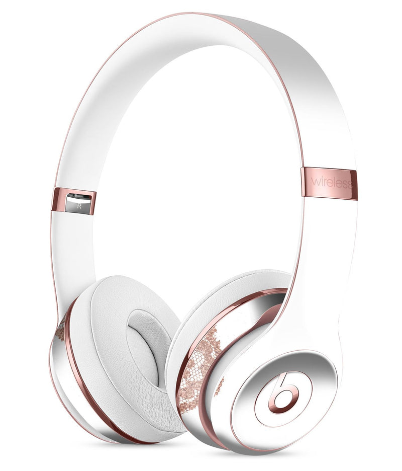 Rose Gold Lace Pattern 12 Full-Body Skin Kit for the Beats by Dre Solo 3 Wireless Headphones