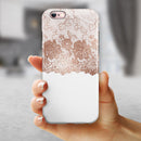 Rose Gold Lace Pattern 13 iPhone 6/6s or 6/6s Plus 2-Piece Hybrid INK-Fuzed Case