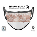 Rose Gold Lace Pattern 13 - Made in USA Mouth Cover Unisex Anti-Dust Cotton Blend Reusable & Washable Face Mask with Adjustable Sizing for Adult or Child