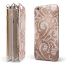 Rose Gold Lace Pattern 14 iPhone 6/6s or 6/6s Plus 2-Piece Hybrid INK-Fuzed Case