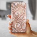 Rose Gold Lace Pattern 14 iPhone 6/6s or 6/6s Plus 2-Piece Hybrid INK-Fuzed Case