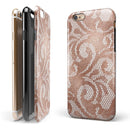 Rose Gold Lace Pattern 14 iPhone 6/6s or 6/6s Plus 2-Piece Hybrid INK-Fuzed Case