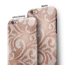 Rose Gold Lace Pattern 14 iPhone 6/6s or 6/6s Plus 2-Piece Hybrid INK-Fuzed Case