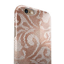 Rose Gold Lace Pattern 14 iPhone 6/6s or 6/6s Plus 2-Piece Hybrid INK-Fuzed Case