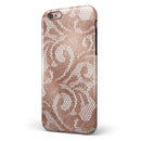 Rose Gold Lace Pattern 14 iPhone 6/6s or 6/6s Plus 2-Piece Hybrid INK-Fuzed Case