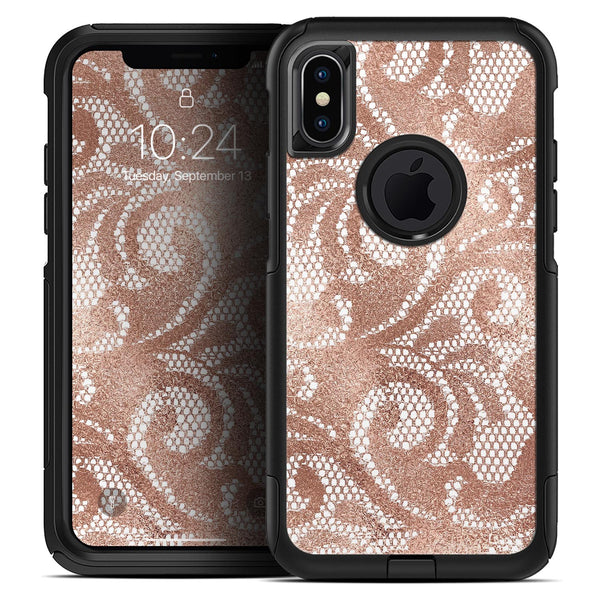 Rose Gold Lace Pattern 14 - Skin Kit for the iPhone OtterBox Cases