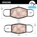 Rose Gold Lace Pattern 14 - Made in USA Mouth Cover Unisex Anti-Dust Cotton Blend Reusable & Washable Face Mask with Adjustable Sizing for Adult or Child