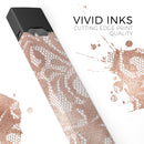 Rose Gold Lace Pattern 14 - Premium Decal Protective Skin-Wrap Sticker compatible with the Juul Labs vaping device