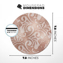 Rose Gold Lace Pattern 14// WaterProof Rubber Foam Backed Anti-Slip Mouse Pad for Home Work Office or Gaming Computer Desk