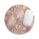 Rose Gold Lace Pattern 14// WaterProof Rubber Foam Backed Anti-Slip Mouse Pad for Home Work Office or Gaming Computer Desk