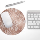 Rose Gold Lace Pattern 14// WaterProof Rubber Foam Backed Anti-Slip Mouse Pad for Home Work Office or Gaming Computer Desk