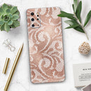 Rose Gold Lace Pattern 14 - Premium Vinyl Skin Decal for Samsung Galaxy S25 Ultra, S24, S23, S22 & All Galaxy S Models