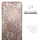 Rose Gold Lace Pattern 14 - Premium Vinyl Skin Decal for Samsung Galaxy S25 Ultra, S24, S23, S22 & All Galaxy S Models