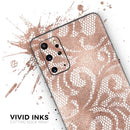 Rose Gold Lace Pattern 14 - Premium Vinyl Skin Decal for Samsung Galaxy S25 Ultra, S24, S23, S22 & All Galaxy S Models