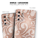 Rose Gold Lace Pattern 14 - Premium Vinyl Skin Decal for Samsung Galaxy S25 Ultra, S24, S23, S22 & All Galaxy S Models