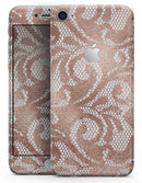 Rose Gold Lace Pattern 14 - Skin-kit for the iPhone 8 or 8 Plus
