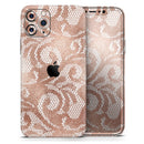 Rose Gold Lace Pattern 14 - Protective Skin Wrap & Decal – Compatible with iPhone SE to iPhone 17 Pro Max (All Models)