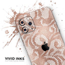 Rose Gold Lace Pattern 14 - Protective Skin Wrap & Decal – Compatible with iPhone SE to iPhone 17 Pro Max (All Models)