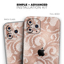 Rose Gold Lace Pattern 14 - Protective Skin Wrap & Decal – Compatible with iPhone SE to iPhone 17 Pro Max (All Models)