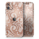 Rose Gold Lace Pattern 14 - Protective Skin Wrap & Decal – Compatible with iPhone SE to iPhone 17 Pro Max (All Models)
