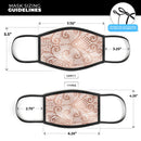 Rose Gold Lace Pattern 1 - Made in USA Mouth Cover Unisex Anti-Dust Cotton Blend Reusable & Washable Face Mask with Adjustable Sizing for Adult or Child