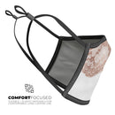 Rose Gold Lace Pattern 2 - Made in USA Mouth Cover Unisex Anti-Dust Cotton Blend Reusable & Washable Face Mask with Adjustable Sizing for Adult or Child