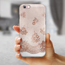 Rose Gold Lace Pattern 3 iPhone 6/6s or 6/6s Plus 2-Piece Hybrid INK-Fuzed Case