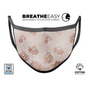 Rose Gold Lace Pattern 3 - Made in USA Mouth Cover Unisex Anti-Dust Cotton Blend Reusable & Washable Face Mask with Adjustable Sizing for Adult or Child