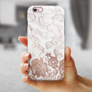 Rose Gold Lace Pattern 4 iPhone 6/6s or 6/6s Plus 2-Piece Hybrid INK-Fuzed Case
