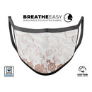 Rose Gold Lace Pattern 4 - Made in USA Mouth Cover Unisex Anti-Dust Cotton Blend Reusable & Washable Face Mask with Adjustable Sizing for Adult or Child