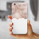 Rose Gold Lace Pattern 5 iPhone 6/6s or 6/6s Plus 2-Piece Hybrid INK-Fuzed Case