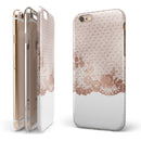 Rose Gold Lace Pattern 6 iPhone 6/6s or 6/6s Plus 2-Piece Hybrid INK-Fuzed Case