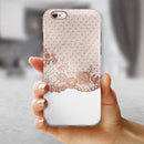 Rose Gold Lace Pattern 6 iPhone 6/6s or 6/6s Plus 2-Piece Hybrid INK-Fuzed Case