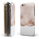 Rose Gold Lace Pattern 6 iPhone 6/6s or 6/6s Plus 2-Piece Hybrid INK-Fuzed Case