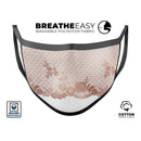 Rose Gold Lace Pattern 6 - Made in USA Mouth Cover Unisex Anti-Dust Cotton Blend Reusable & Washable Face Mask with Adjustable Sizing for Adult or Child