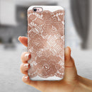 Rose Gold Lace Pattern 7 iPhone 6/6s or 6/6s Plus 2-Piece Hybrid INK-Fuzed Case