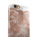 Rose Gold Lace Pattern 7 iPhone 6/6s or 6/6s Plus 2-Piece Hybrid INK-Fuzed Case