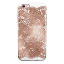 Rose Gold Lace Pattern 7 iPhone 6/6s or 6/6s Plus 2-Piece Hybrid INK-Fuzed Case