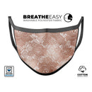 Rose Gold Lace Pattern 7 - Made in USA Mouth Cover Unisex Anti-Dust Cotton Blend Reusable & Washable Face Mask with Adjustable Sizing for Adult or Child