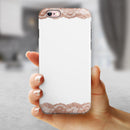 Rose Gold Lace Pattern 8 iPhone 6/6s or 6/6s Plus 2-Piece Hybrid INK-Fuzed Case